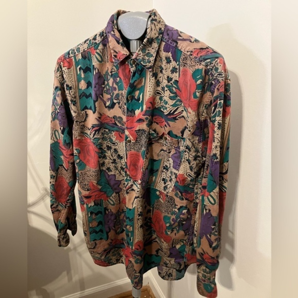 Goouch Button Down Vintage Shirt Small - Print